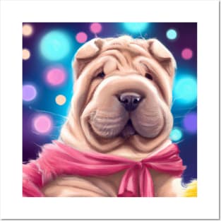 Cute Shar Pei Drawing Posters and Art
